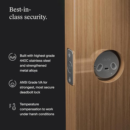 Level Bolt (Matter) Smart Deadbolt – Make Your Lock Smart Without Changing Keys or Hardware – Matter-Over-Thread, Keyless Entry & Remote Access via Apple Home, Google Home, Alexa, and for SmartThings