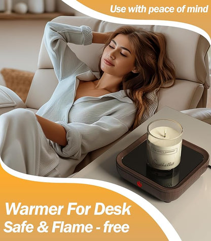 Kepwam Coffee Mug Warmer Smart Cup Warmer - Excellent Heating & Highest Temp Setting & Light Indicator, Coffee Warmer for Desk Auto Shut Off, Candle Warmer Plate for Beverage, Gifts for Women Men Mom