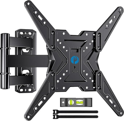 Pipishell Full Motion TV Wall Mount for Most 26-60 inch TVs, 55 inch Compatible, with Swivel, Tilt, Extension, Single Stud Articulating TV Mount Bracket, Holds up to 77 lbs, Max VESA 400x400mm, PIMF11