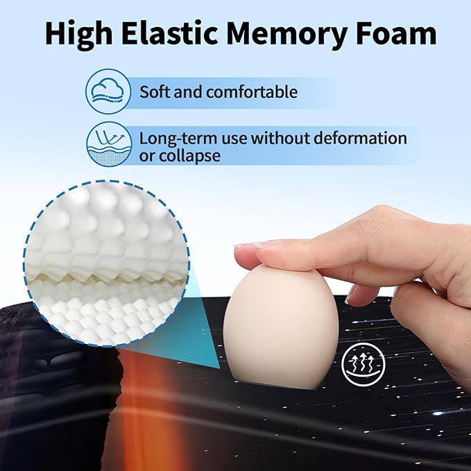 YIWEI Ergonomic Mouse Pad with Wrist Rest - Comfortable Office Mousepad with Memory Foam Wrist Support for Carpal Tunnel Relief, Mouse Pads with Non-Slip Base for Gaming and Home (Meteor)