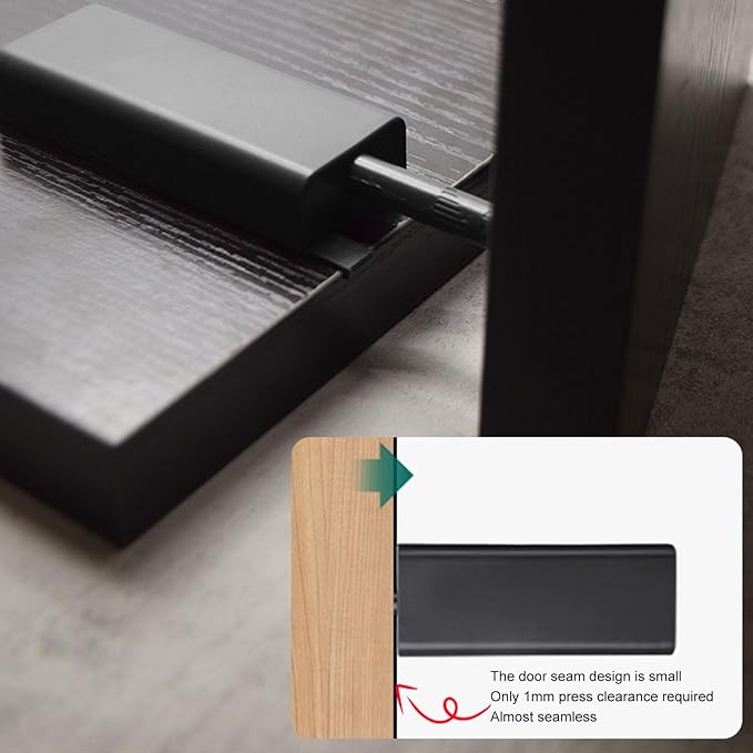 Magnetic Push Latch, Heavy Duty Touch Latches, Smart Automatic Electric Magnetic Push Opener, Kitchen Door Push Release Latch for Cabinet Drawer Cupboard Door (Gray Black)