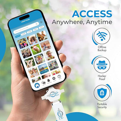 ThePhotoStick® Omni 32GB Memory Stick & USB Flash Drive – Photo & Video Backup for iPhone, Android, Mac & PC – Multiport Connection to Easily Store & Transfer Files