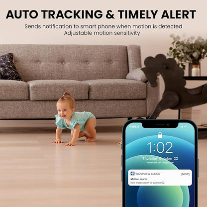 GALAYOU 5MP Security Camera Indoor-360 Degree 2.4G WiFi Cameras for Home Security for Baby/Nanny/Dog/Pet Camera with Auto Tracking, 2 Way Audio, 24/7 SD Card Storage, Works with Alexa/Google Home G2
