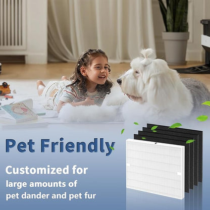 AP-1512HH Replacement Filter for Coway Airmega AP-1512HH and 200M Series Air Purifiers, Funmit 1 True HEPA Filter and 4 Activated Carbon Pre-Filters, Compared to Part # 3304899