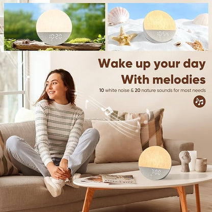 Stillstorm Sunrise Alarm Clock, Sound Machine, Fabric Dimmable Night Light for Heavy Sleepers, White Noise Machine for Baby, Single Alarm Function 30 Sleep Sounds, Wake Up Light with 17 Effects