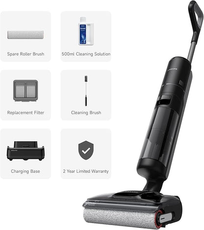 DREAME H12 Pro FlexReach Wet Dry Vacuum Cleaner, 0 Tangle Cordless Vacuum Mop All-in-One for Hard Floors, 180° Lie-Flat Floor Cleaner Machine with 194°F Hot Self-Cleaning, 50Mins Runtime