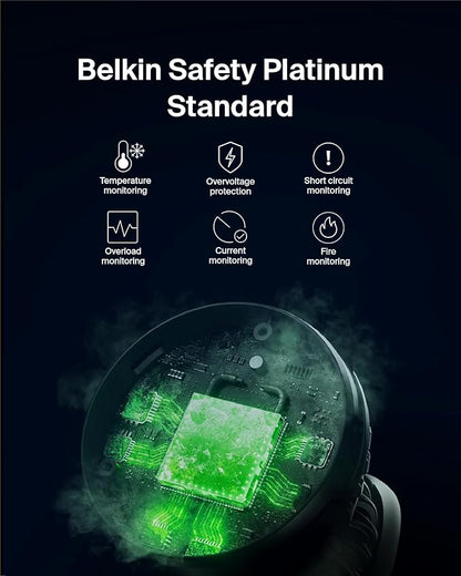 Belkin MagSafe-Compatible 3-in-1 Wireless Charger Stand 15W - Qi2-Certified Wireless Charging Station, Fast Charging of iPhone 16, AirPods, & Apple Watch - 36W Included - White
