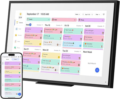 15.6 inch Wall Planner Digital Calendar Electronic Calendar Chore Chart,Smart Touchscreen Full HD Interactive Display for Family Schedules,Wall/Desk Mountable for Seamless Scheduling/Organizing