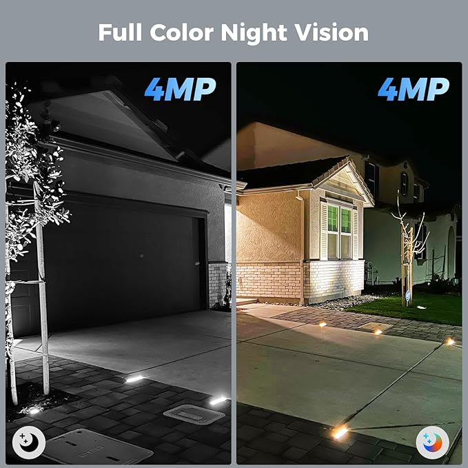 Hiseeu Solar Security Cameras Wireless Outdoor 2 Pack, Battery Powered 3K 4MP wifi Cameras for Home Surveillance, PIR/AI Motion Detection, Waterproof, Color Night Vision, 2-Way Audio, Cloud/SD Storage