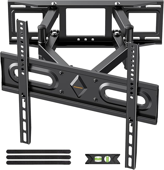 IWORKBOARD 50 55 65 inch Full Motion TV Wall Mount for 32-70 inch TV Bracket, Dual articulating Arms Mount, Tilt Swivel Extension Level, Max VESA 400x400mm, 16" Studs, 110 lbs,Fit Most 40 43 50+ TVs