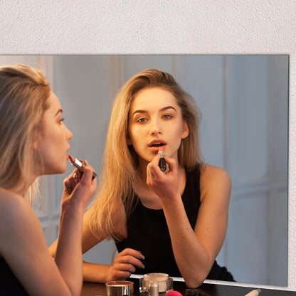 Mirrorons Frameless Mirror, Wall Mirror 48" x 30", Modern Bathroom Mirrors for Wall with Polished Edge, Hangs Horizontally or Vertically. Upgraded Shatterproof, Entryways, Bathroom, Gym.