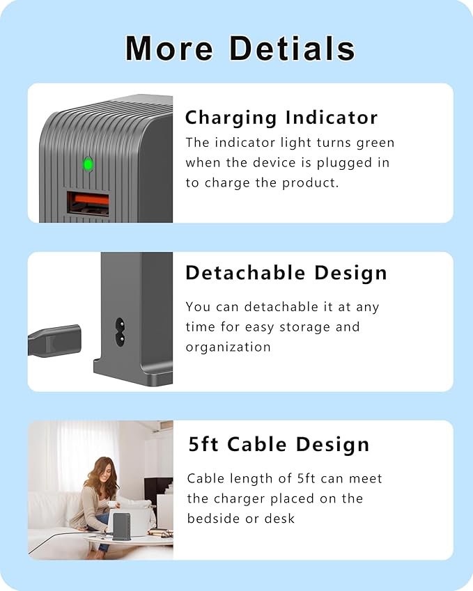 VPSUN USB Charger 6 Port 50W Multi USB Tower Charging Station for Multiple Devices iPhone 15/14/14 Pro/14 Pro Max/13 Pro/13 Pro Max/Android/Samsung/Tablet,etc (Gray, 50W)