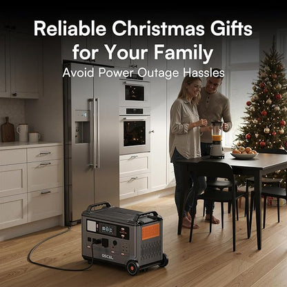 Oscal PowerMax 6000 Portable Power Station 3600Wh LiFePO4 Batteries, 6000W Output (9000W Peak), 5ms UPS, Solar Generator for Home, RVs, Emergencies, Power Outages