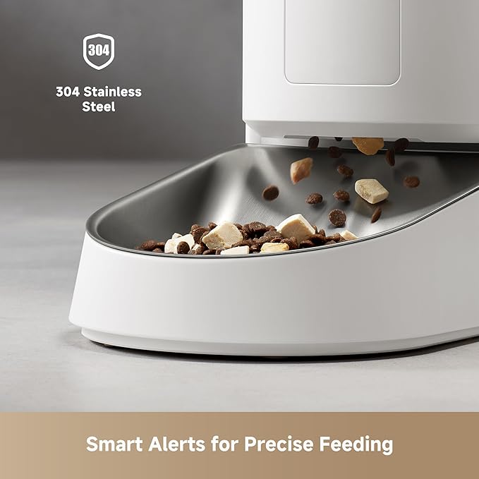 MOVA PF10 Pro Automatic Cat Feeder, 3.4L Cat Food Dispenser with Stainless Steel Weighing Bowl, APP Control Remote Feeding, Detachable for Easy Clean, Dual Power Supply Pet Feeder for Cats Dogs