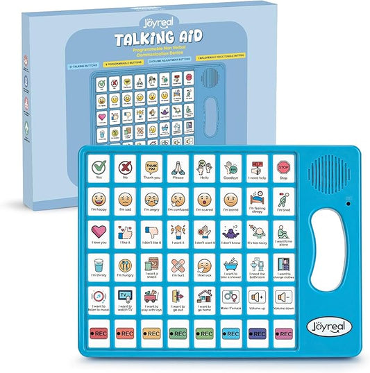 Joyreal AAC Device for Autism, Non Verbal Communication Tools for Speech Therapy & Stroke Rehab. Speech Communication Tablet, Autism Talking Aids with 8 Programmable Buttons & Adjustable Volume