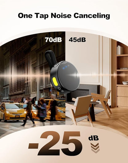 Rythflo Wireless Mini Microphone for Camera/iPhone/Android/iPad/Laptop, Lav Mic with Charging Case, AI Noise Reduction, 50H Battery, 230ft Range, Lavalier Microphone for Video Recording, YouTube, Vlog