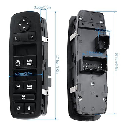 WUANGKI Power Window Switch Front Driver Side | 9+3 Pins | Compatible with 2012-2016 Dodge Grand Caravan 2013-2015 Ram Truck 2013-2015 Ram C/V 2012-2015 Chrysler Town & Country | OE 68110866AB