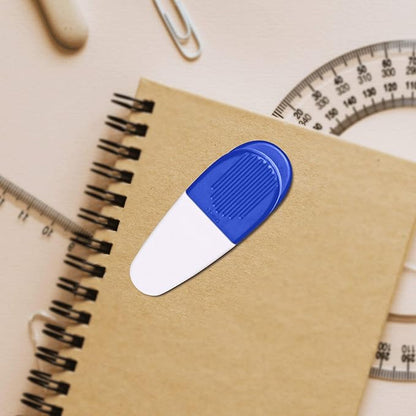 10 Magnetic Memo Holders Set - Large Clip, Plastic - White Blue