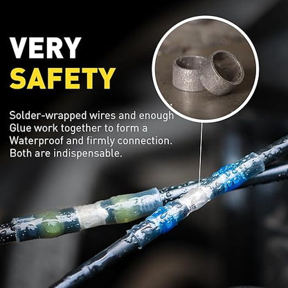 haisstronica 120PCS Solder Seal Wire Connectors, Marine Grade Heat Shrink Butt Splice Connectors for Electrical, Stereo, Corrosion and Weatherproof