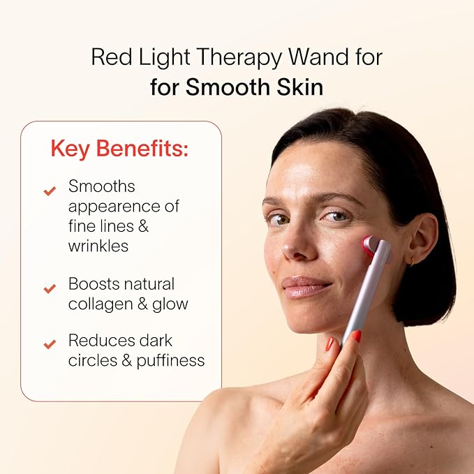 Solawave 4-in-1 Red Light Therapy Wand for Face & Neck | Beauty Device with Galvanic Current, Massager & Warmth | Anti-Aging, Wrinkle Reduction, Skin Tightening, Depuffing & Rejuvenation (Ombre)