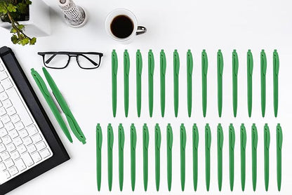 Aozora Pens Bulk 30 Pack Click Pens No Bleed Wholesale Retractable Ballpoint Pens Medium Point,Smooth Ink Pens for Journaling School Office Supplies 1.0MM (Green Ink)
