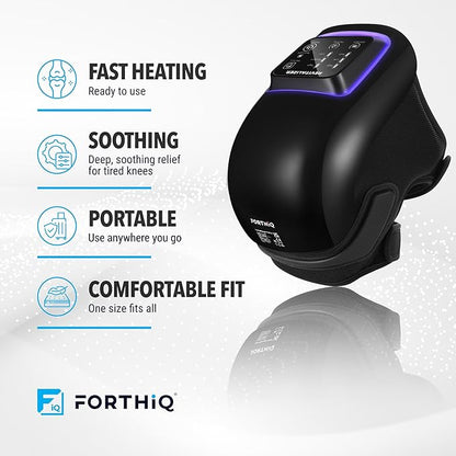 FORTHiQ Knee Massager Pro+ with Heat, Red Light and Vibration, 6-in-1, Dual-Wavelength - Cordless, Portable, Adjustable Straps, Easy to Use, Saves Your Settings, FSA-HSA Eligible