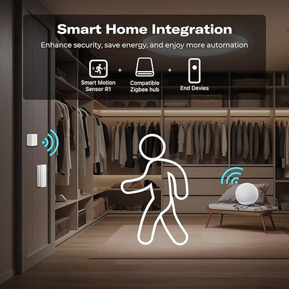 THIRDREALITY Zigbee Motion Sensor R1,Adjustable Sensitivity,Real-time Alerts,Zigbee Hub Required,Support Home Assistant,SmartThings, Homey, Hubitat or Echo Devices with Built-in Zigbee hub