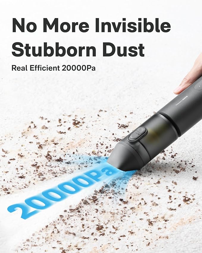 HOTO Handheld Car Vacuum Cleaner Cordless, 4-in-1 Portable Mini Vacuum with 20000Pa Strong Suction, Electric Compressed Air Duster Blower for Car, Desk, Computer, Keyboard, Home, Office Cleaning