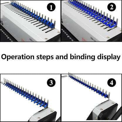 RAYSON SD1202 Comb Binding Machine, 19 Holes, Max Punching Letter Size, with Comb Set Binder for Daily Binding