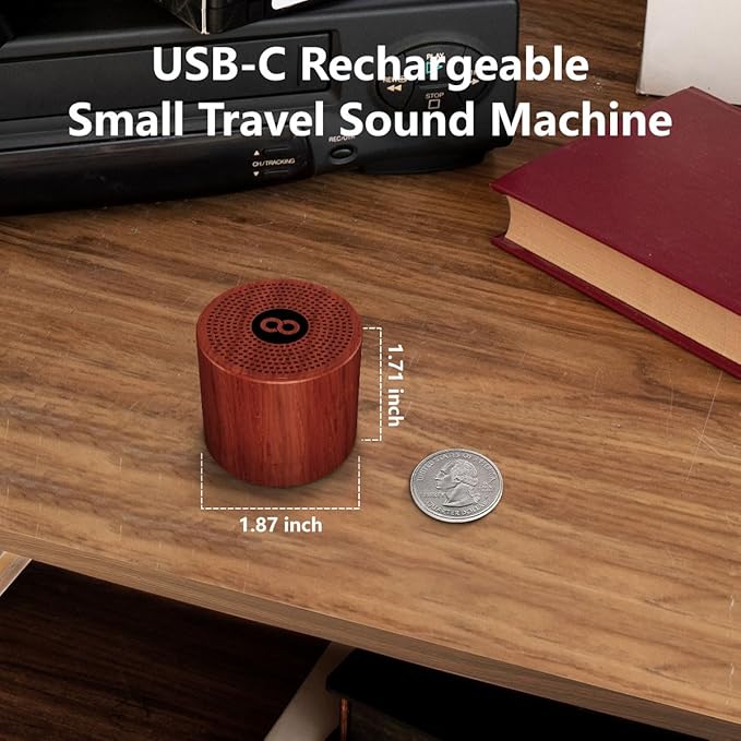 Portable White Noise Machine Mini Sound Machine with 30 Soothing Sounds Rechargeable for Adults Newborn Kids Sleep Brown Noise Machine with Memory Function 4 Timers for Travel Camping Home and Office