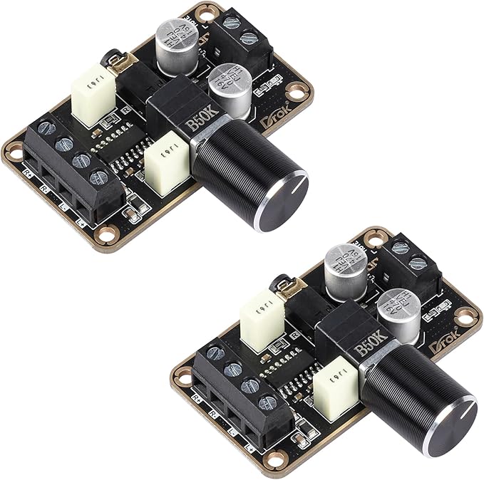 DROK 5W+5W Mini Amplifier Board 2pcs PAM8406 Audio Amplifier Board DC 5V Digital Stereo Power Amp 2.0 Dual Channel Class D Amplify Module for DIY Speaker Sound System