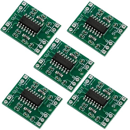 5PCS PAM8403 2x3W Class D Digital Amplifier Board - Ultra-Mini Power Amplifier Module with 2.5-5V Input USB Power Supply for Audio Speakers and Sound Systems (Without Potentiometer)