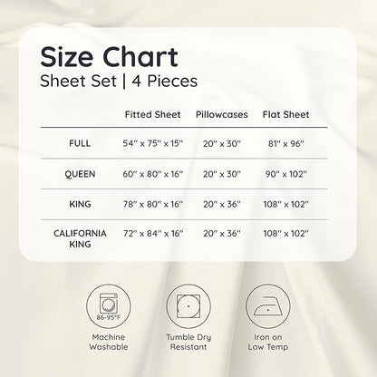 Bambaw 100% Viscose Derived from Bamboo Sheets California King Size – 4pcs Deep Pocket Cooling Sheets, Fits Up to 16'', Buttery Soft & Luxury California King Set (Sea Glass)