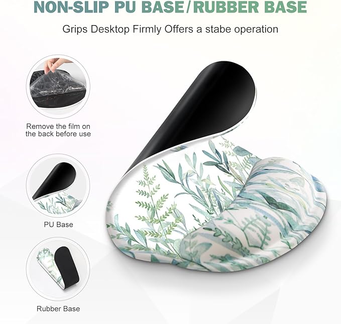 ToLuLu Desk Mat, XXL Large Mouse Pad Wrist Support Set，4 in1 Gaming Mousepad Desk Pad+ Ergonomic Mouse Pad with Wrist Rest + Keyboard Wrist Rest+Coaster for Home Office Computer Table, Green Grass