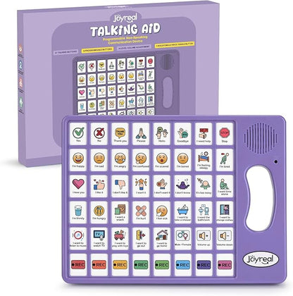 Joyreal AAC Device for Autism, Non Verbal Communication Tools for Speech Therapy & Stroke Rehab. Communication Tablet, Autism Talking Aids with 8 Programmable Buttons & Adjustable Volume (Purple)