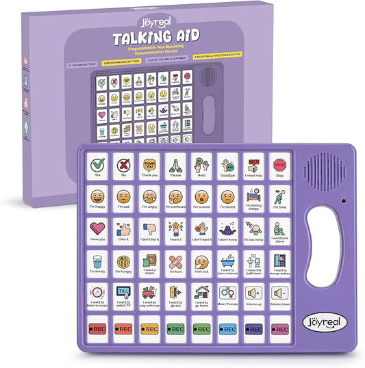 Joyreal AAC Device for Autism, Non Verbal Communication Tools for Speech Therapy & Stroke Rehab. Communication Tablet, Autism Talking Aids with 8 Programmable Buttons & Adjustable Volume (Purple)