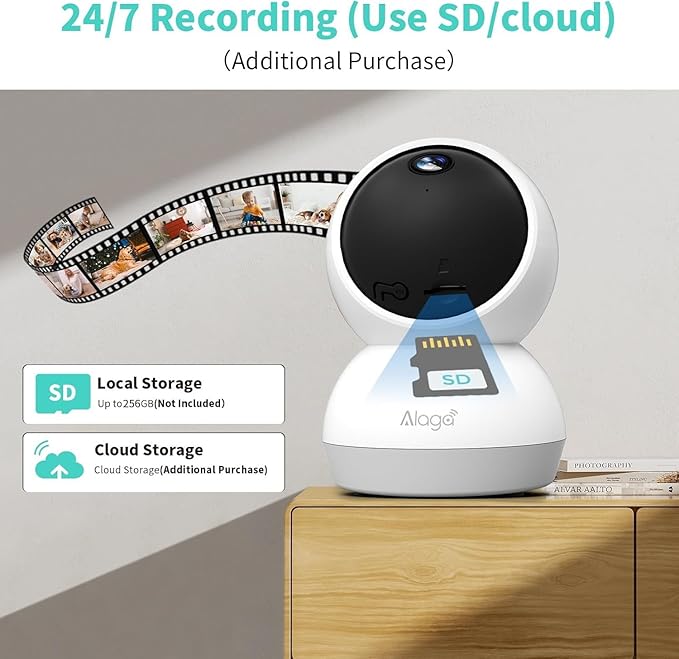 2K Indoor Security Camera, AI Human & Pet Motion, 2.4/5 GHz, 360° Pan Tilt, Night Vision, 2 Way Audio, Compatible with Alexa & Google Assistant (32GB TF Card)