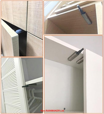 Push to Open Door Catches for Kitchen Cabinet Cupboard Wardrobe Automatic Spring Flap Touch Latch for Screw Fixing Pack of 10