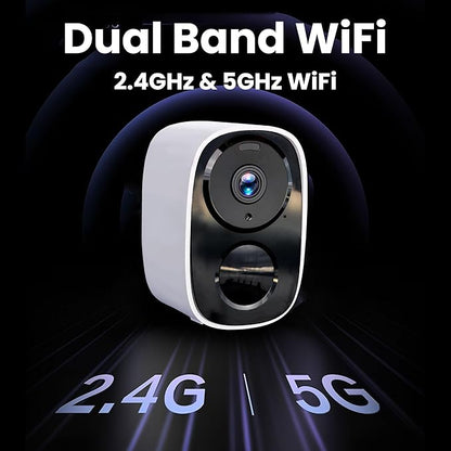 2025 Upgraded 2K Security Cameras Wireless Outdoor, Free Cloud Storage, 1-6 Months Battery Life, Waterproof, 2-Way Talk, AI Motion Detection Spotlight Siren Alarm Cameras for Home Security