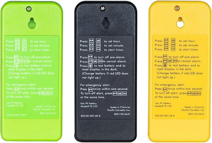 Screaming Meanie TZ-120 Extremely Loud Alarm Timer, Multi-Purpose Timer with 2 Sound Levels Perfect for Heavy Sleepers, Truckers, or Travelers (Battery Not Included) - Assorted Colors