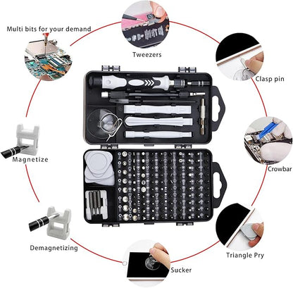Sipery 122 in 1 Precision Screwdriver Set Magnetic Professional Computer Repair Tool Kit Small Electronic Screwdriver Set for Phone, PC, Watch, Game Console, Tablet, Camera, Modding, and DIY Projects