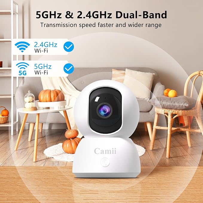 2K Pet Camera Indoor, 5G/ 2.4G Indoor Cameras for Home Security, Baby/Dog/Pet/Elder Camera with Phone App, Night Vision, Auto Tracking, Human/Pet Detection, Cloud&SD Storage
