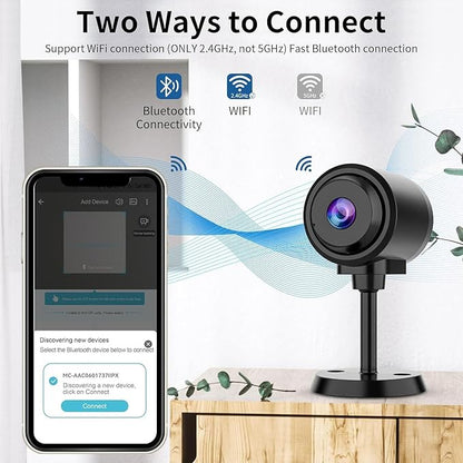 VSTARCAM Tiny Camera for Home Security 1Pcs, 2.4GHz WiFi Portable Battery Operated with IR Night Vision, Human Detection, 136° Wide Angle, Baby Monitor Small Motion Activated Camera