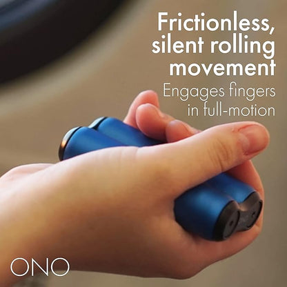 ONO Roller - Handheld Fidget Toy for Adults | Help Relieve Stress, Anxiety, Tension | Promotes Focus, Clarity | Compact, Portable Design (Sapphire, Full Size - Aluminum)