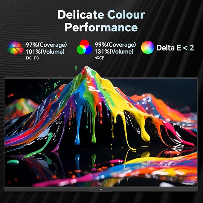 KTC Gaming Monitor 27 Inch | 2K@200Hz (OC 210Hz) | Built-in Speakers | Fast IPS Panel | 1ms Response Time (MPRT) | 450 cd/㎡ Brightness, HDR400 | Adaptive Sync | 131% sRGB, 97% DCI-P3, ΔE＜2 | White