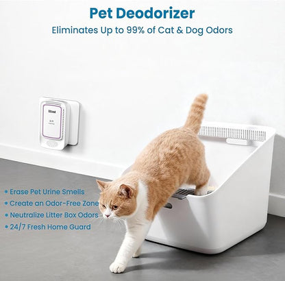 Cat Litter Deodorizer Plug in (4 Pack) - Ozone-Free Negative Ion Air Purifier for Litter Box, Compact Odor Eliminator for Strong Pet Odors, Quiet Air Freshener for Home, Bedroom, Kitchen