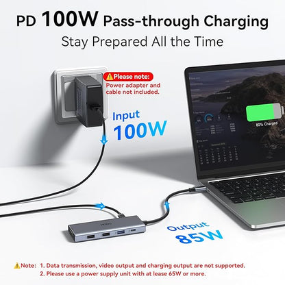 HODO USB C Docking Station Dual Monitor Adapter for Dell HP, Laptop Docking Station 3 Monitors Quad Display USB C Hub Dongle to 2 HDMI 4K,DP 8K,VGA,4 USB,PD, Thunderbolt Dock Type C Adapter for Lenovo