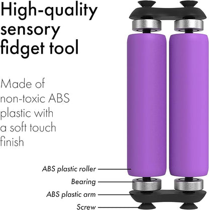 ONO Roller - Handheld Fidget Toy for Adults | Help Relieve Stress, Anxiety, Tension | Promotes Focus, Clarity | Compact, Portable Design (Purple, Full Size - ABS Plastic)