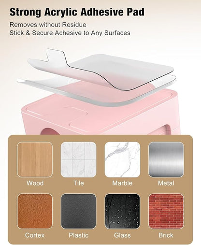 Magnetic Cable Clips 12-Pack Wire Tidy, Magnetic Cable Holder Office Desk Tidy Organizers and Accessories, Wire Management for Home, Wall, Car, Bedside, Pink
