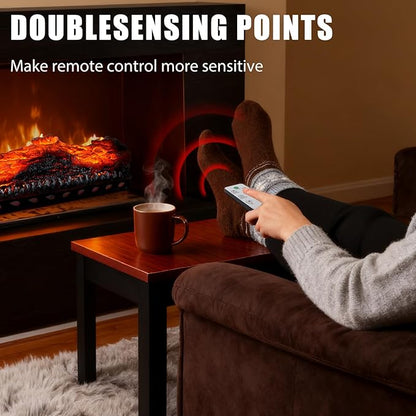 Electric Fireplace Logs Realistic Flame Effect with Candle LED Flame Light USB Powered Electric Fireplace Insert Log Remote Control Home Decoration 16 Inches